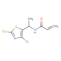 Chemical structure of N-[1-(2,4-dichloro-1,3-thiazol-5-yl)ethyl]prop-2-enamide - CSSB21332071651