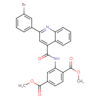 Chemical structure of 1,4-dimethyl 2-[2-(3-bromophenyl)quinoline-4-amido]benzene-1,4-dicarboxylate - CSSB00121681580