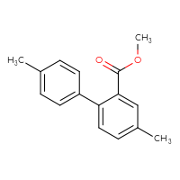 Chemical structure of methyl 4,4'-dimethyl-[1,1'-biphenyl]-2-carboxylate - CSSB00025682919