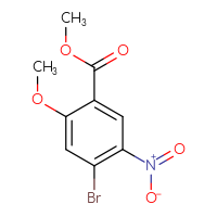 Chemical structure of methyl 4-bromo-2-methoxy-5-nitrobenzoate - CSSB00000708336