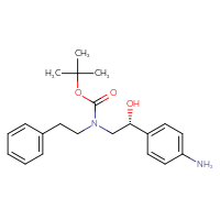 Chemical structure of tert-butyl N-[(2R)-2-(4-aminophenyl)-2-hydroxyethyl]-N-(2-phenylethyl)carbamate - CSSB00020636001