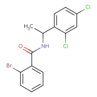 Chemical structure of 2-bromo-N-[1-(2,4-dichlorophenyl)ethyl]benzamide - CSSB00026281162