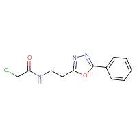 Chemical structure of 2-chloro-N-[2-(5-phenyl-1,3,4-oxadiazol-2-yl)ethyl]acetamide - CSSB02005053081