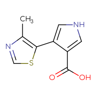 Chemical structure of 4-(4-methyl-1,3-thiazol-5-yl)-1H-pyrrole-3-carboxylic acid - CSSB00000707812