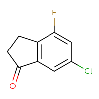 Chemical structure of 6-chloro-4-fluoro-2,3-dihydro-1H-inden-1-one - CSSB00009868348