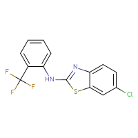 Chemical structure of 6-chloro-N-[2-(trifluoromethyl)phenyl]-1,3-benzothiazol-2-amine - CSSB00020652062
