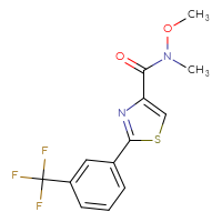 Chemical structure of N-methoxy-N-methyl-2-[3-(trifluoromethyl)phenyl]-1,3-thiazole-4-carboxamide - CSSB00025988223