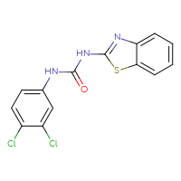 Chemical structure of 3-(1,3-benzothiazol-2-yl)-1-(3,4-dichlorophenyl)urea - CSSB00121708234