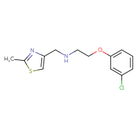 Chemical structure of [2-(3-chlorophenoxy)ethyl][(2-methyl-1,3-thiazol-4-yl)methyl]amine - CSSB02006924590