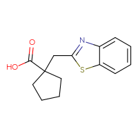 Chemical structure of 1-[(1,3-benzothiazol-2-yl)methyl]cyclopentane-1-carboxylic acid - CSSB00000602572