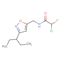 Chemical structure of 2-chloro-2-fluoro-N-{[3-(pentan-3-yl)-1,2-oxazol-5-yl]methyl}acetamide - CSSB21332169523