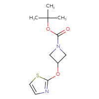 Chemical structure of tert-butyl 3-(1,3-thiazol-2-yloxy)azetidine-1-carboxylate - CSSB00051139607