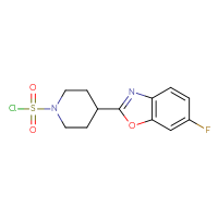 Chemical structure of 4-(6-fluoro-1,3-benzoxazol-2-yl)piperidine-1-sulfonyl chloride - CSSB21224774005