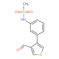 Chemical structure of N-[3-(4-formylthiophen-3-yl)phenyl]methanesulfonamide - CSSB06588808181