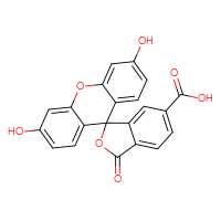 Chemical structure of 3',6'-dihydroxy-3-oxo-3H-spiro[2-benzofuran-1,9'-xanthene]-6-carboxylic acid - CSSB00016987494