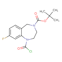 Chemical structure of tert-butyl 1-(carbonochloridoyl)-8-fluoro-2,3,4,5-tetrahydro-1H-1,4-benzodiazepine-4-carboxylate - CSSB06625993212