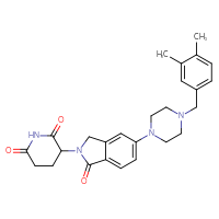 Chemical structure of 3-(5-{4-[(3,4-dimethylphenyl)methyl]piperazin-1-yl}-1-oxo-2,3-dihydro-1H-isoindol-2-yl)piperidine-2,6-dione - CSSB21366052599