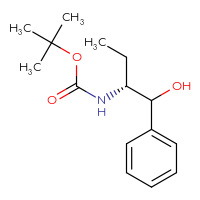 Chemical structure of tert-butyl N-[(2R)-1-hydroxy-1-phenylbutan-2-yl]carbamate - CSSB00022436931