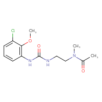 Chemical structure of N-(2-{[(3-chloro-2-methoxyphenyl)carbamoyl]amino}ethyl)-N-methylacetamide - CSSB21432449895