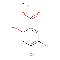 Chemical structure of methyl 5-chloro-2,4-dihydroxybenzoate - CSSB00010658635