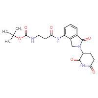 Chemical structure of tert-butyl N-(2-{[2-(2,6-dioxopiperidin-3-yl)-1-oxo-2,3-dihydro-1H-isoindol-4-yl]carbamoyl}ethyl)carbamate - CSSB03527781422