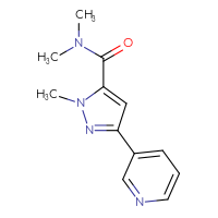 Chemical structure of N,N,1-trimethyl-3-(pyridin-3-yl)-1H-pyrazole-5-carboxamide - CSSB01995200503