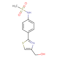 Chemical structure of N-{4-[4-(hydroxymethyl)-1,3-thiazol-2-yl]phenyl}methanesulfonamide - CSSB01428644320