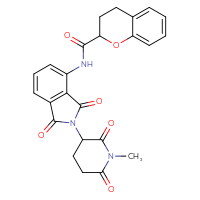Chemical structure of N-[2-(1-methyl-2,6-dioxopiperidin-3-yl)-1,3-dioxo-2,3-dihydro-1H-isoindol-4-yl]-3,4-dihydro-2H-1-benzopyran-2-carboxamide - CSSB06480794227