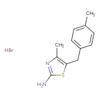 Chemical structure of 4-methyl-5-[(4-methylphenyl)methyl]-1,3-thiazol-2-amine hydrobromide - CSSB00000741918