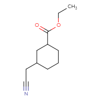 Chemical structure of ethyl 3-(cyanomethyl)cyclohexane-1-carboxylate - CSSB00048883437