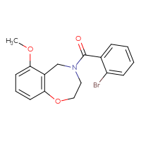 Chemical structure of 4-(2-bromobenzoyl)-6-methoxy-2,3,4,5-tetrahydro-1,4-benzoxazepine - CSSB09233715362