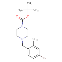 Chemical structure of tert-butyl 4-[(4-bromo-2-methylphenyl)methyl]piperazine-1-carboxylate - CSSB00037771290