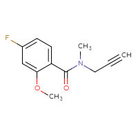 Chemical structure of 4-fluoro-2-methoxy-N-methyl-N-(prop-2-yn-1-yl)benzamide - CSSB02497646804