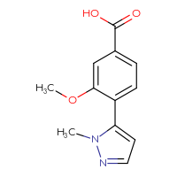Chemical structure of 3-methoxy-4-(1-methyl-1H-pyrazol-5-yl)benzoic acid - CSSB01551102481