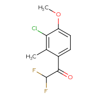 Chemical structure of 1-(3-chloro-4-methoxy-2-methylphenyl)-2,2-difluoroethan-1-one - CSSB21103687598