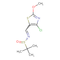 Chemical structure of (S)-N-[(4-chloro-2-methoxy-1,3-thiazol-5-yl)methylidene]-2-methylpropane-2-sulfinamide - CSSB00019403253