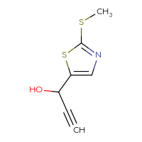 Chemical structure of 1-[2-(methylsulfanyl)-1,3-thiazol-5-yl]prop-2-yn-1-ol - CSSB21246424075