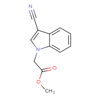 Chemical structure of methyl 2-(3-cyano-1H-indol-1-yl)acetate - CSSB00038206369