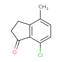 Chemical structure of 7-chloro-4-methyl-2,3-dihydro-1H-inden-1-one - CSSB00000095655
