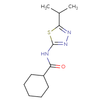 Chemical structure of N-[5-(propan-2-yl)-1,3,4-thiadiazol-2-yl]cyclohexanecarboxamide - CSSB00028125238