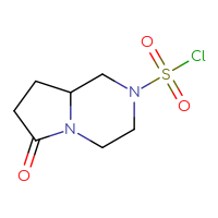 Chemical structure of 6-oxo-octahydropyrrolo[1,2-a]pyrazine-2-sulfonyl chloride - CSSB06376809554