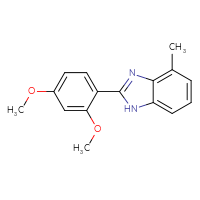 Chemical structure of 2-(2,4-dimethoxyphenyl)-4-methyl-1H-1,3-benzodiazole - CSSB00029566321