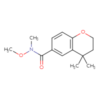 Chemical structure of N-methoxy-N,4,4-trimethyl-3,4-dihydro-2H-1-benzopyran-6-carboxamide - CSSB21151591744