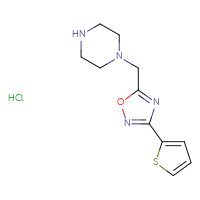 Chemical structure of 1-{[3-(thiophen-2-yl)-1,2,4-oxadiazol-5-yl]methyl}piperazine hydrochloride - CSSB00000737791