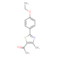 Chemical structure of 1-[2-(4-ethoxyphenyl)-4-methyl-1,3-thiazol-5-yl]ethan-1-one - CSSB00000590036