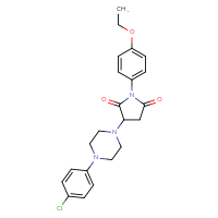 Chemical structure of 3-[4-(4-chlorophenyl)piperazin-1-yl]-1-(4-ethoxyphenyl)pyrrolidine-2,5-dione - CSSB00121718798