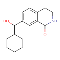 Chemical structure of 7-[cyclohexyl(hydroxy)methyl]-1,2,3,4-tetrahydroisoquinolin-1-one - CSSB00020588707