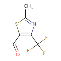 Chemical structure of 2-methyl-4-(trifluoromethyl)-1,3-thiazole-5-carbaldehyde - CSSB00000070329