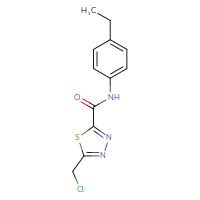 Chemical structure of 5-(chloromethyl)-N-(4-ethylphenyl)-1,3,4-thiadiazole-2-carboxamide - CSSB00000739144