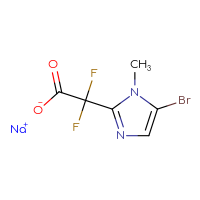 Chemical structure of sodium 2-(5-bromo-1-methyl-1H-imidazol-2-yl)-2,2-difluoroacetate - CSSB06741647512